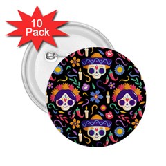 Dia De Los Muertos 2 25  Buttons (10 Pack)  by Sobalvarro