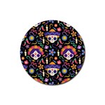 Dia de los muertos Rubber Round Coaster (4 pack)  Front