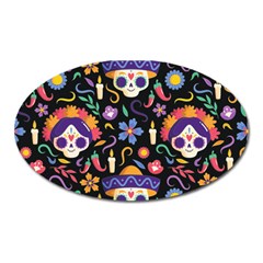 Dia De Los Muertos Oval Magnet by Sobalvarro