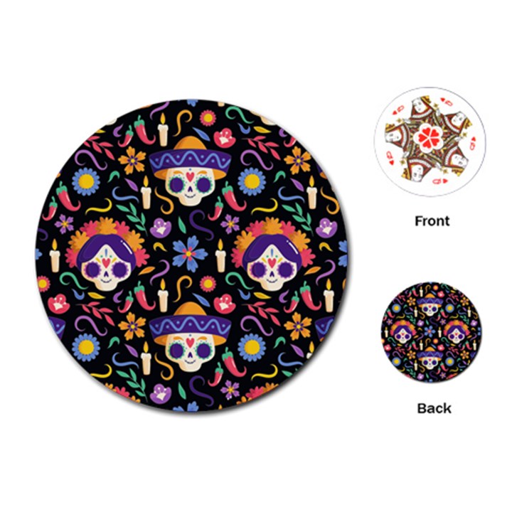 Dia de los muertos Playing Cards Single Design (Round)