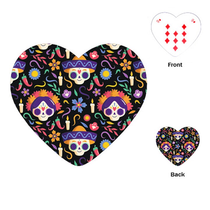 Dia de los muertos Playing Cards Single Design (Heart)