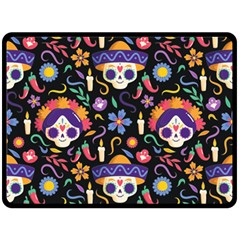 Dia De Los Muertos Double Sided Fleece Blanket (large)  by Sobalvarro