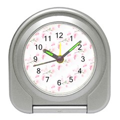 Pattern Orchidée Fleurs Travel Alarm Clock by kcreatif