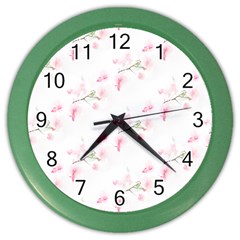 Pattern Orchidée Fleurs Color Wall Clock by kcreatif