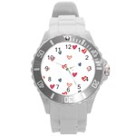 ? Pattern  Round Plastic Sport Watch (L) Front