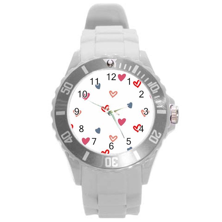 ? Pattern  Round Plastic Sport Watch (L)