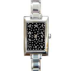 Pattern Marguerites Rectangle Italian Charm Watch by kcreatif