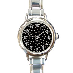 Pattern Marguerites Round Italian Charm Watch by kcreatif