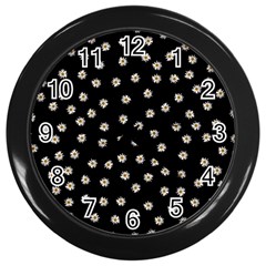 Pattern Marguerites Wall Clock (black) by kcreatif