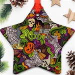 Halloween Doodle Vector Seamless Pattern Ornament (Star) Front