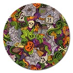 Halloween Doodle Vector Seamless Pattern Magnet 5  (Round) Front