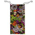 Halloween Doodle Vector Seamless Pattern Jewelry Bag Front