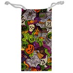 Halloween Doodle Vector Seamless Pattern Jewelry Bag Back