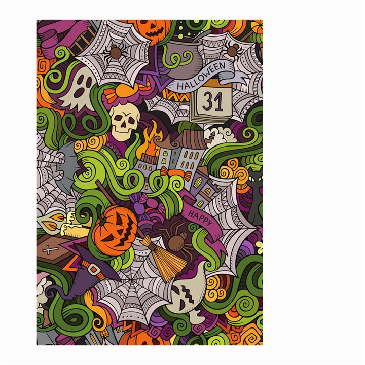 Halloween Doodle Vector Seamless Pattern Small Garden Flag (Two Sides)