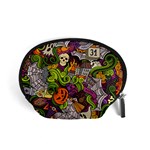 Halloween Doodle Vector Seamless Pattern Accessory Pouch (Small) Front