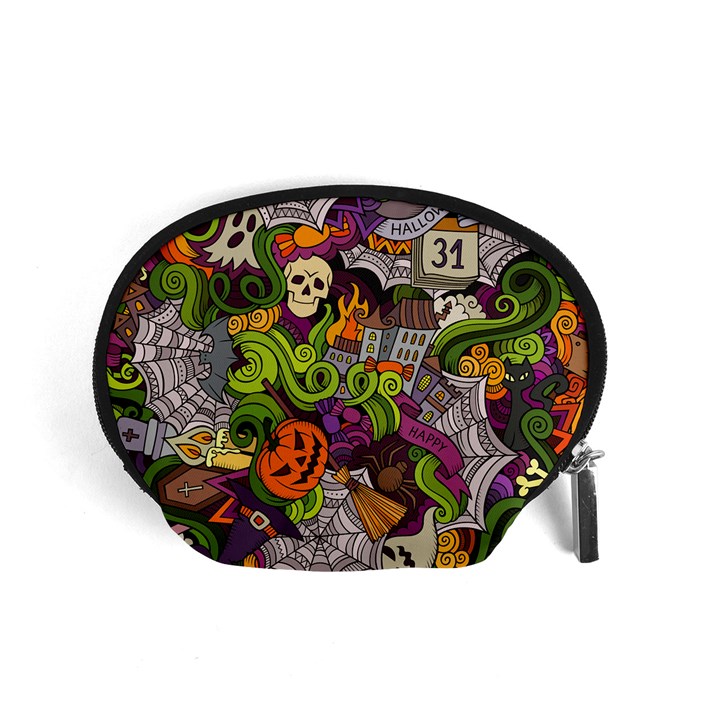 Halloween Doodle Vector Seamless Pattern Accessory Pouch (Small)