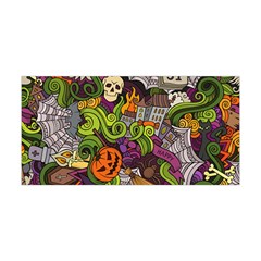 Halloween Doodle Vector Seamless Pattern Yoga Headband by Sobalvarro