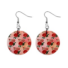 Pattern Flower Paper Mini Button Earrings