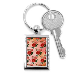 Pattern Flower Paper Key Chain (rectangle) by HermanTelo