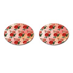 Pattern Flower Paper Cufflinks (oval)