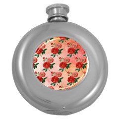 Pattern Flower Paper Round Hip Flask (5 Oz) by HermanTelo