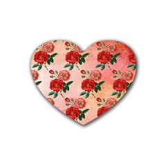 Pattern Flower Paper Rubber Coaster (heart) 