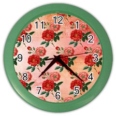 Pattern Flower Paper Color Wall Clock