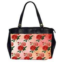 Pattern Flower Paper Oversize Office Handbag (2 Sides)