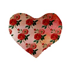 Pattern Flower Paper Standard 16  Premium Heart Shape Cushions by HermanTelo