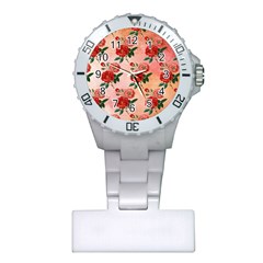 Pattern Flower Paper Plastic Nurses Watch