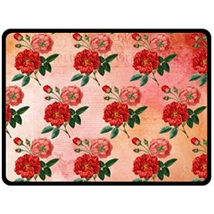 Pattern Flower Paper Double Sided Fleece Blanket (large)  by HermanTelo