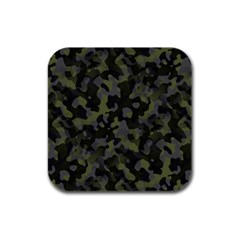 Camouflage Vert Rubber Square Coaster (4 Pack)  by kcreatif