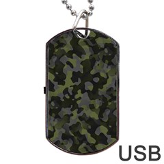 Camouflage Vert Dog Tag Usb Flash (one Side) by kcreatif