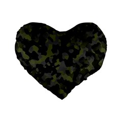 Camouflage Vert Standard 16  Premium Heart Shape Cushions by kcreatif