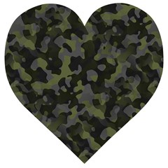 Camouflage Vert Wooden Puzzle Heart by kcreatif