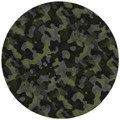 Camouflage Vert Wooden Puzzle Round by kcreatif