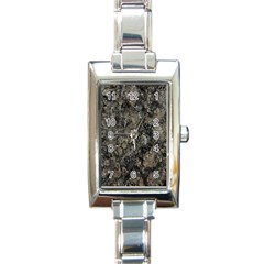 Grunge Organic Texture Print Rectangle Italian Charm Watch