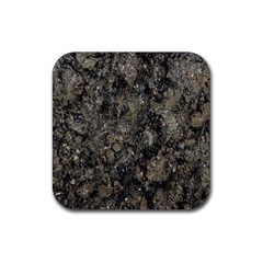 Grunge Organic Texture Print Rubber Coaster (square)  by dflcprintsclothing