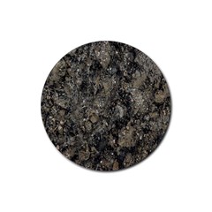 Grunge Organic Texture Print Rubber Round Coaster (4 Pack) 