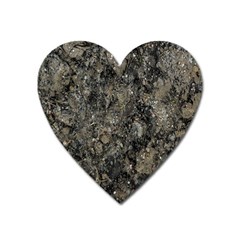 Grunge Organic Texture Print Heart Magnet by dflcprintsclothing