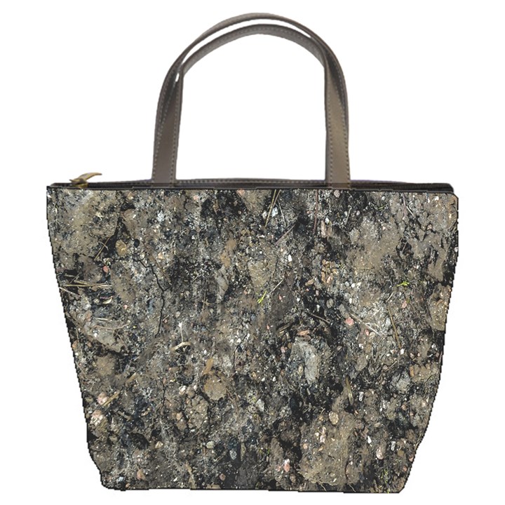 Grunge Organic Texture Print Bucket Bag