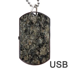 Grunge Organic Texture Print Dog Tag Usb Flash (two Sides) by dflcprintsclothing