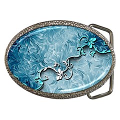 Wonderful Blue Flowers Belt Buckles by FantasyWorld7