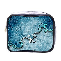 Wonderful Blue Flowers Mini Toiletries Bag (one Side) by FantasyWorld7