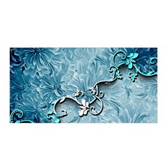 Wonderful Blue Flowers Satin Wrap by FantasyWorld7