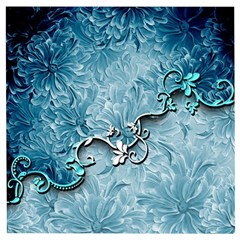 Wonderful Blue Flowers Wooden Puzzle Square