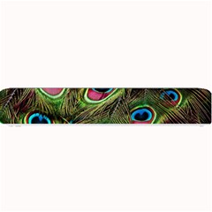 Peacock Feathers Color Plumage Small Bar Mats by Celenk