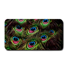 Peacock Feathers Color Plumage Medium Bar Mats by Celenk