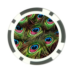 Peacock Feathers Color Plumage Poker Chip Card Guard (10 Pack) by Celenk