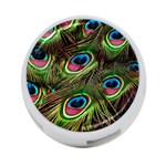 Peacock Feathers Color Plumage 4-Port USB Hub (One Side) Front